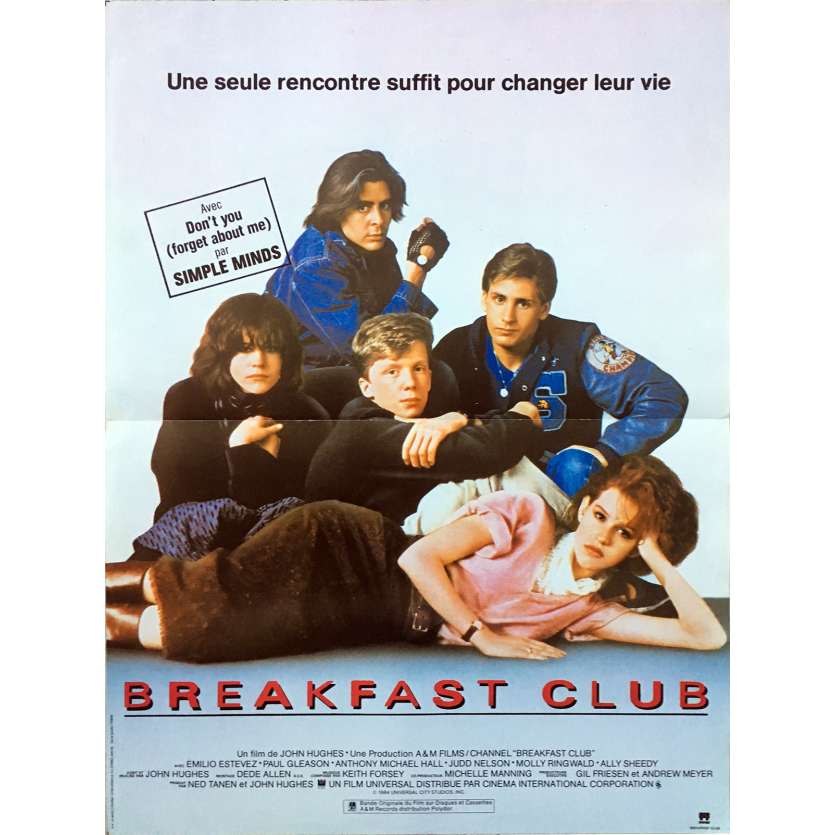 THE BREAKFAST CLUB Original Movie Poster  - 15x21 in. - 1985 - John Hugues, Molly Ringwald