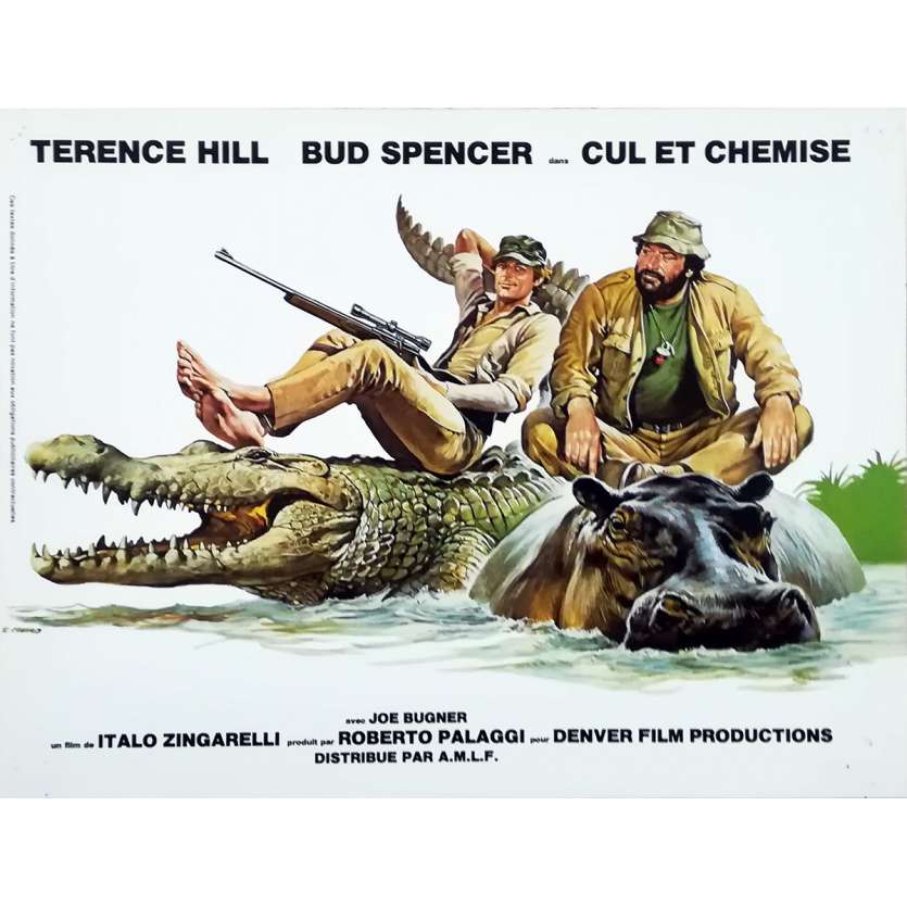 I'M FOR THE HIPPOPOTAMUS Original Herald  - 9x12 in. - 1979 - Italo Zingarelli, Terence Hill, Bud Spencer