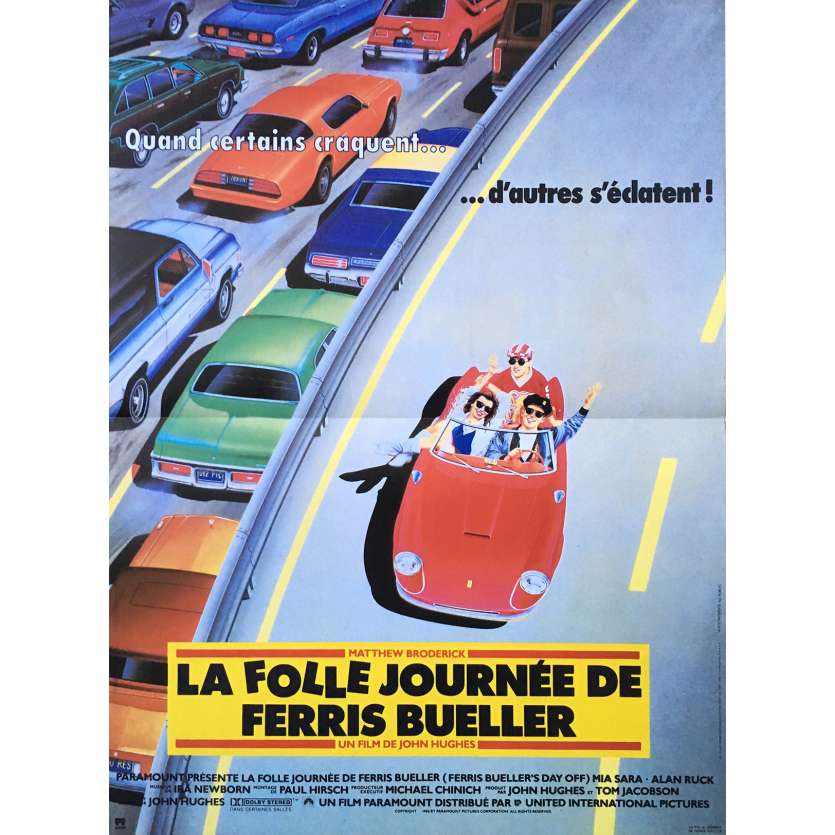 LA FOLLE JOURNEE DE FERRIS BUELLER Affiche de film  - 40x60 cm. - 1986 - Matthew Broderick, John Hugues