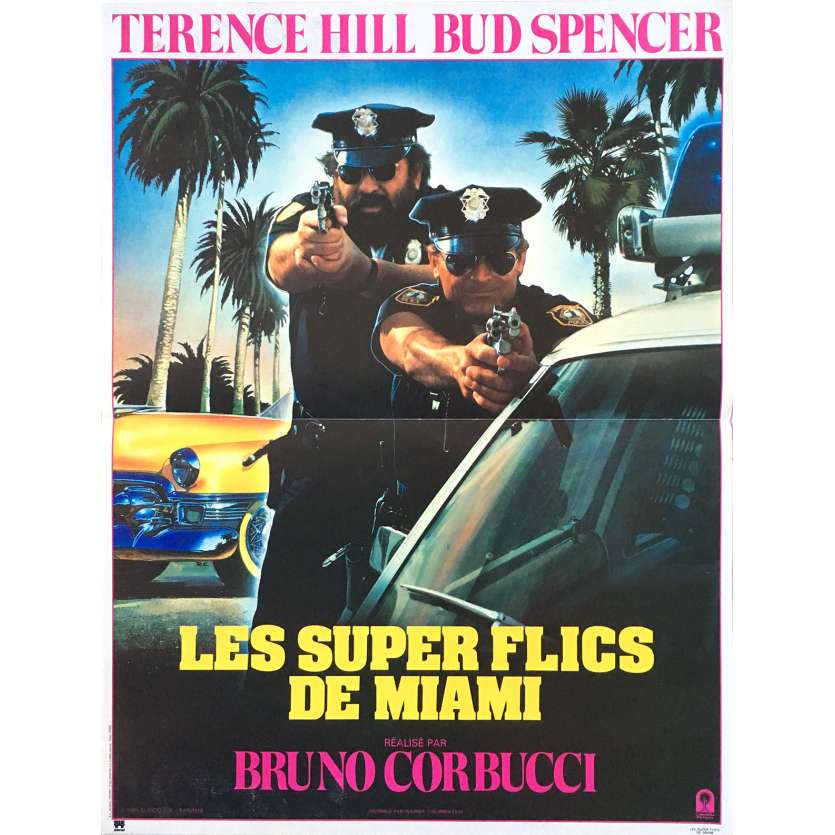 MIAMI SUPERCOPS Original Movie Poster  - 15x21 in. - 1985 - Bruno Corbucci, Terence Hill, Bud Spencer
