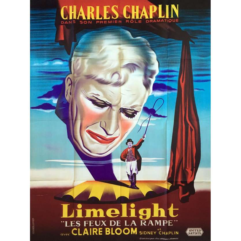 LES FEUX DE LA RAMPE Affiche de film  - 120x160 cm. - 1952 - Charlot, Charlie Chaplin