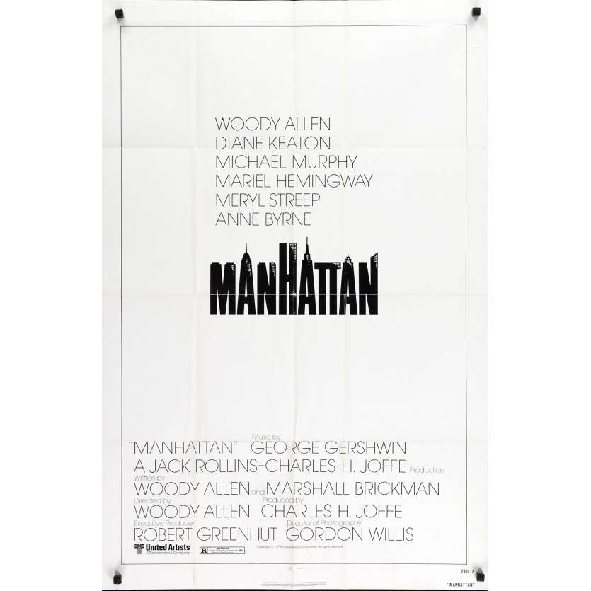 MANHATTAN Original Movie Poster - 27x40 in. - 1979 - Woody Allen, Diane Keaton