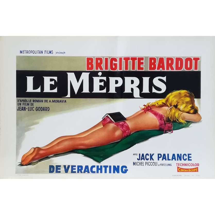 CONTEMPT Original Movie Poster - 14x21 in. - 1963 - Jean-Luc Godard, Brigitte Bardot