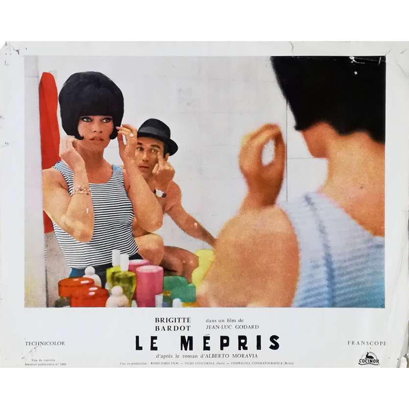 CONTEMPT Original Lobby Card N05 - 10x12 in. - 1963 - Jean-Luc Godard, Brigitte Bardot