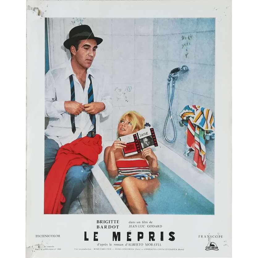 CONTEMPT Original Lobby Card N02 - 10x12 in. - 1963 - Jean-Luc Godard, Brigitte Bardot
