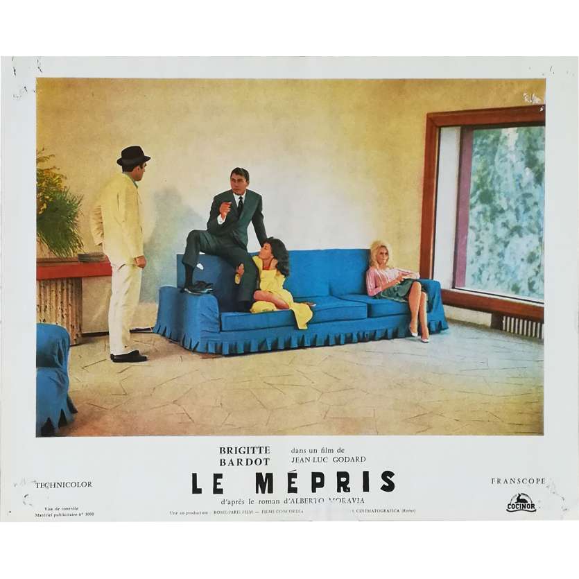 CONTEMPT Original Lobby Card N01 - 10x12 in. - 1963 - Jean-Luc Godard, Brigitte Bardot