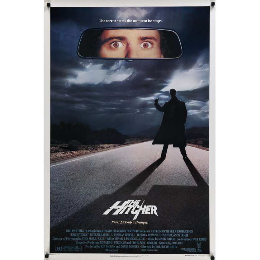THE HITCHER Original Movie Poster - 27x40 in. - 1986 - Robert harmon, Rutger Hauer