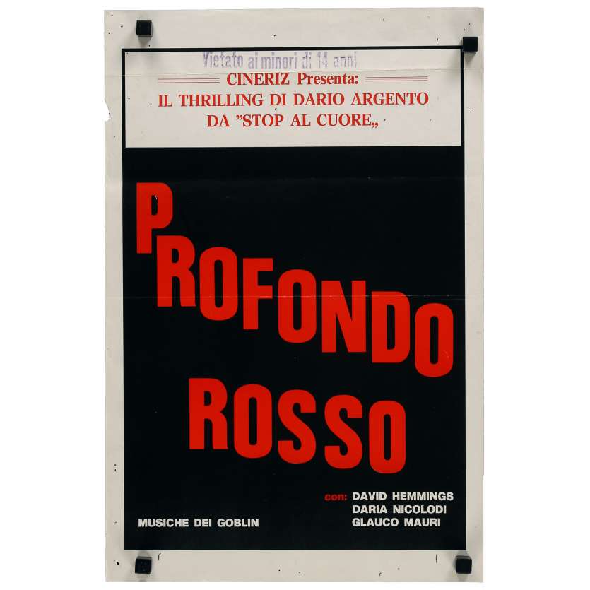 DEEP RED Original Movie Poster  - 13x28 in. - 1975 - Dario Argento, David Hemmings