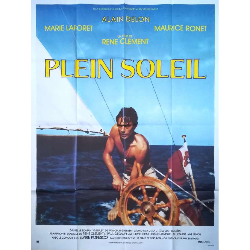 PLEIN SOLEIL Affiche de film - 120x160 cm. - 1960 - Alain Delon, René Clément