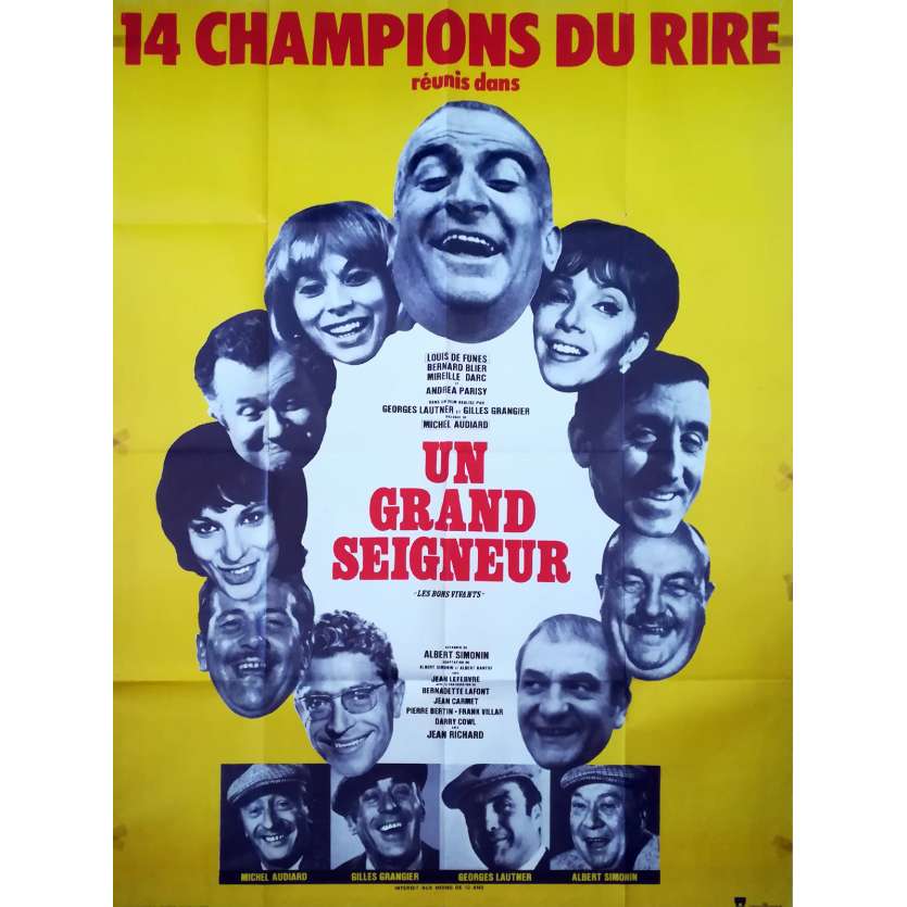 UN GRAND SEIGNEUR Affiche de film  - 120x160 cm. - 1965 - Louis de Funès, Georges Lautner