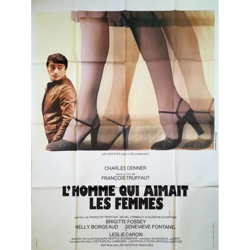 L'HOMME QUI AIMAIT LES FEMMES Affiche de film - 120x160 cm. - 1977 - Charles Denner, François Truffaut