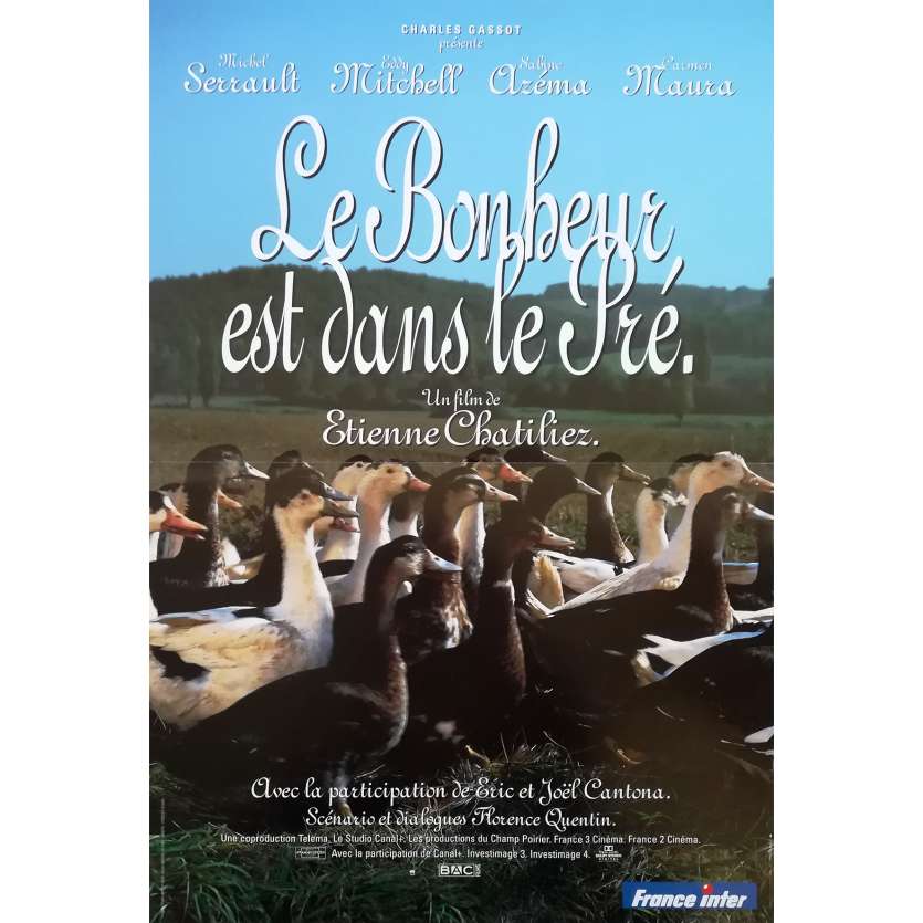 HAPPINESS IS IN THE FIELD Original Movie Poster - 15x21 in. - 1995 - Etienne Chatillez, Michel Serrault