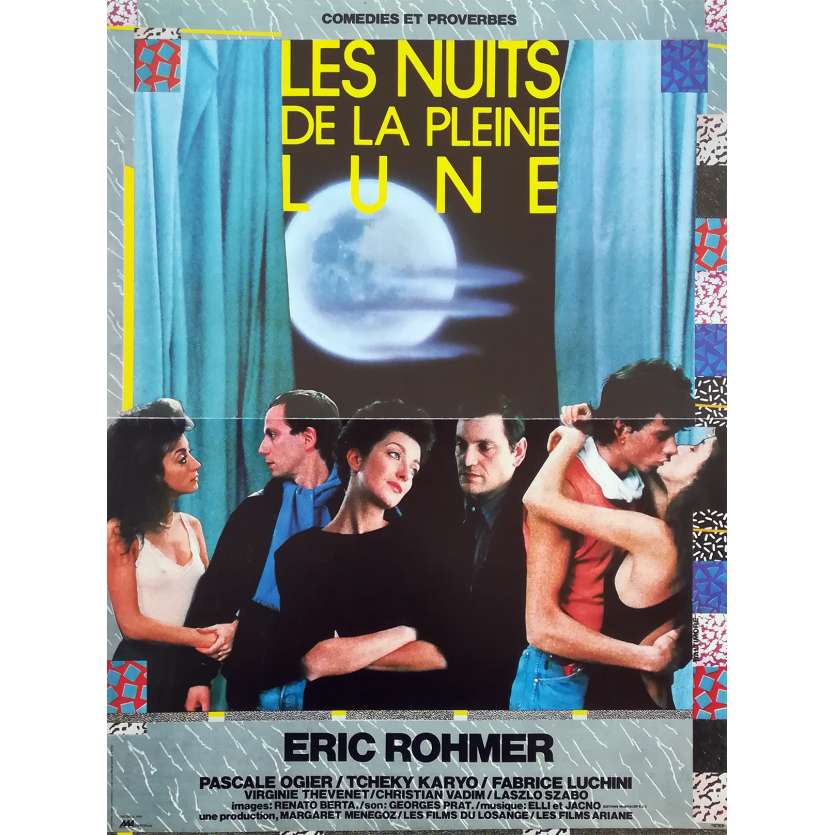 LES NUITS DE LA PLEINE LUNE Affiche de film  - 40x60 cm. - 1984 - Pascale Ogier, Eric Rohmer