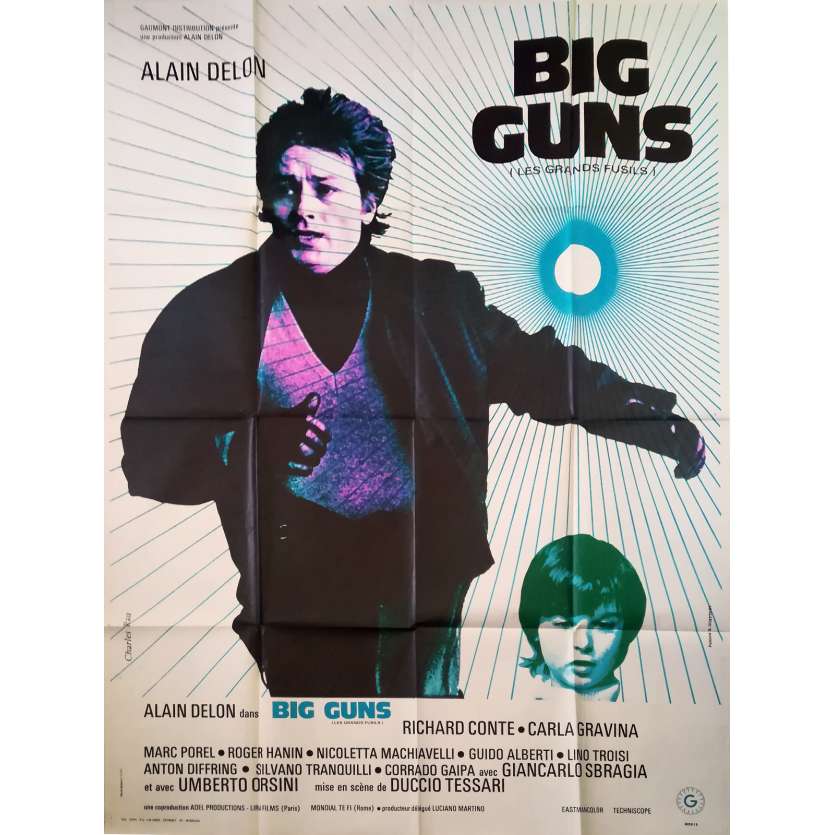 BIG GUNS - LES GRANDS FUSILS Affiche de film - 120x160 cm. - 1973 - Alain Delon, Duccio Tessari