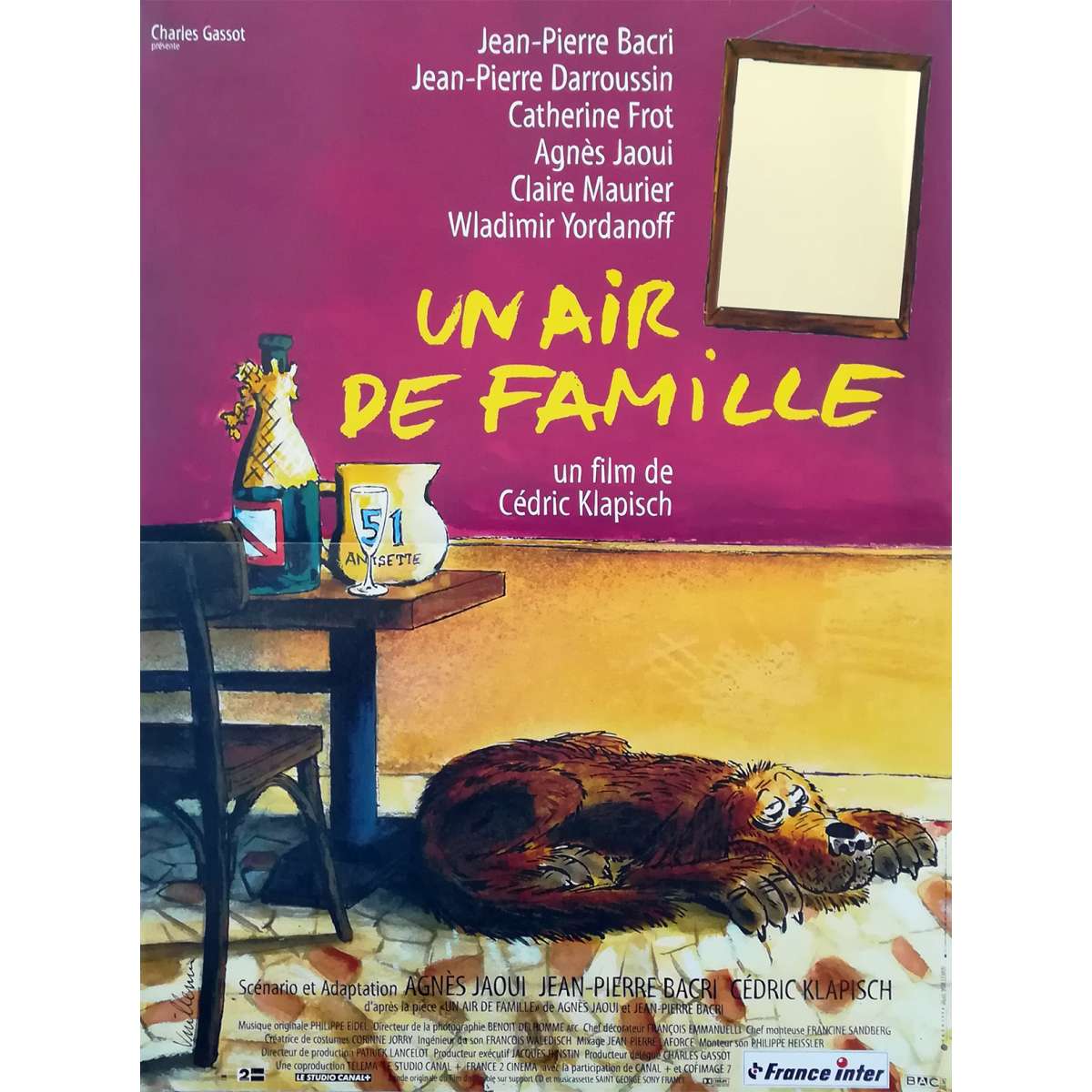 France 3 Bacri Comme Un Air De Famille Affiche de UN AIR DE FAMILLE / FAMILY RESSEMBLANCES