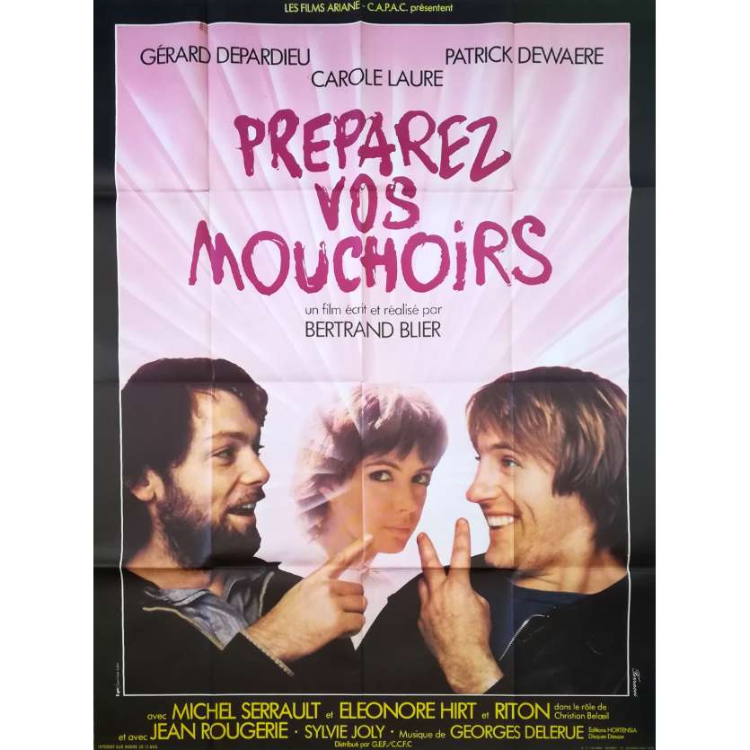 PREPAREZ VOS MOUCHOIRS Affiche de film - 120x160 cm. - 1978 - Gérard Depardieu, Bertrand Blier