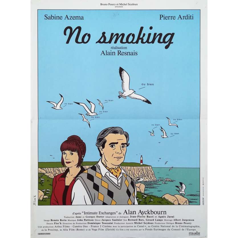 NO SMOKING Affiche de film  - 40x60 cm. - 1993 - Pierre Arditti, Alain Resnais