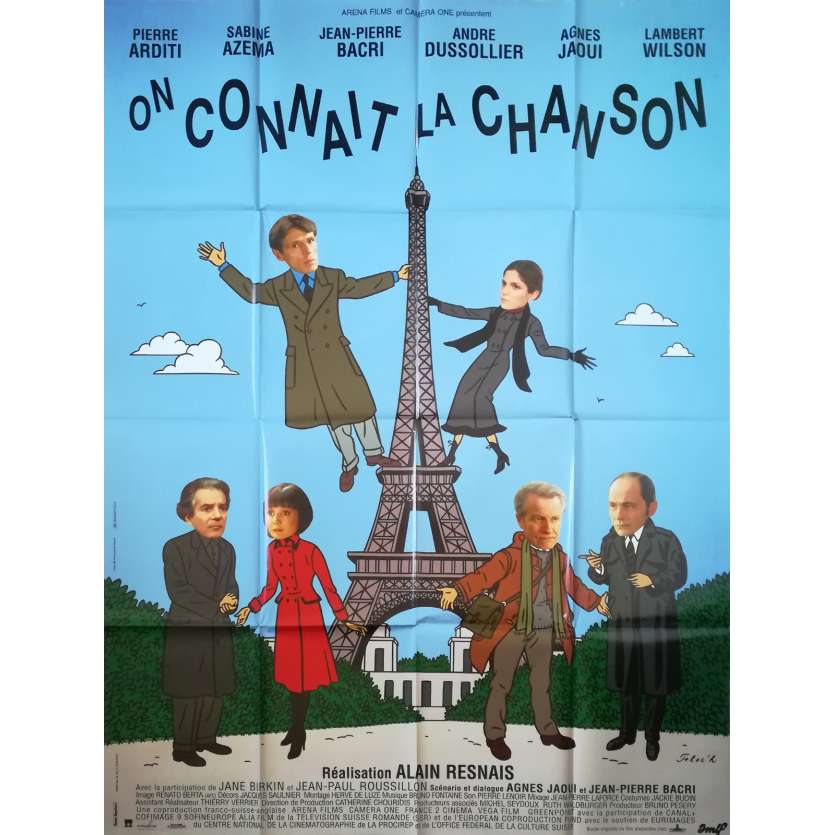 SAME OLD SONG Original Movie Poster  - 47x63 in. - 1997 - Alain Resnais, Pierre Arditi
