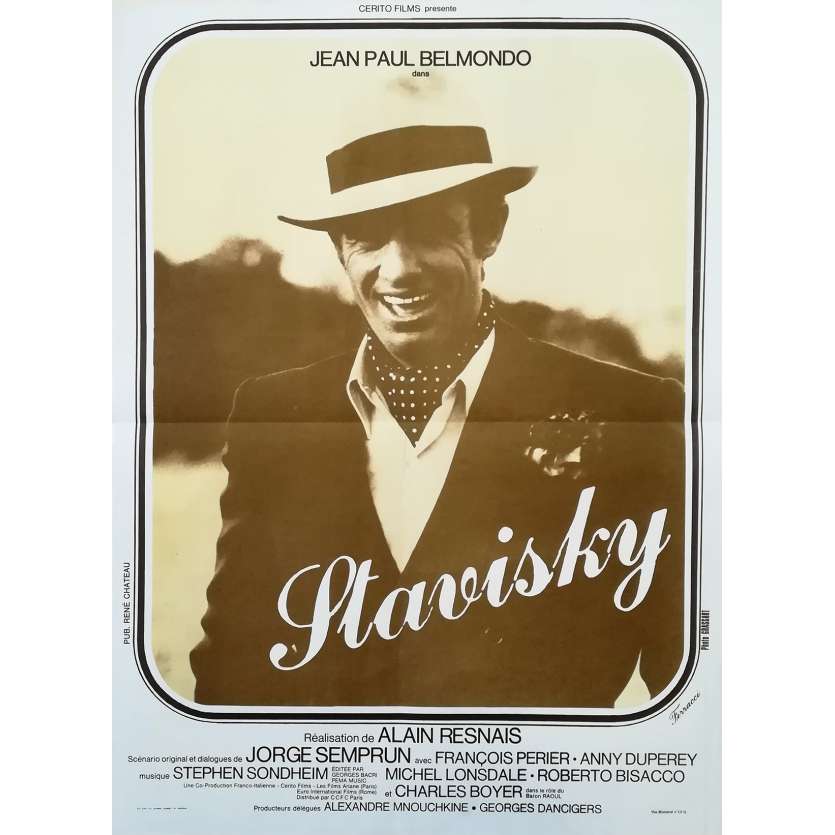 STAVISKY Original Movie Poster - 15x21 in. - 1974 - Alain Resnais, Jean-Paul Belmondo