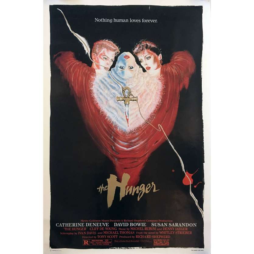THE HUNGER Original 1sh Movie Poster - 1983 - David Bowie, Tony Scott