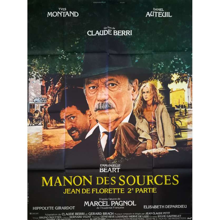 MANON DES SOURCES Affiche de film 120x160 - 1986 - Yves Montand, Claude Berri