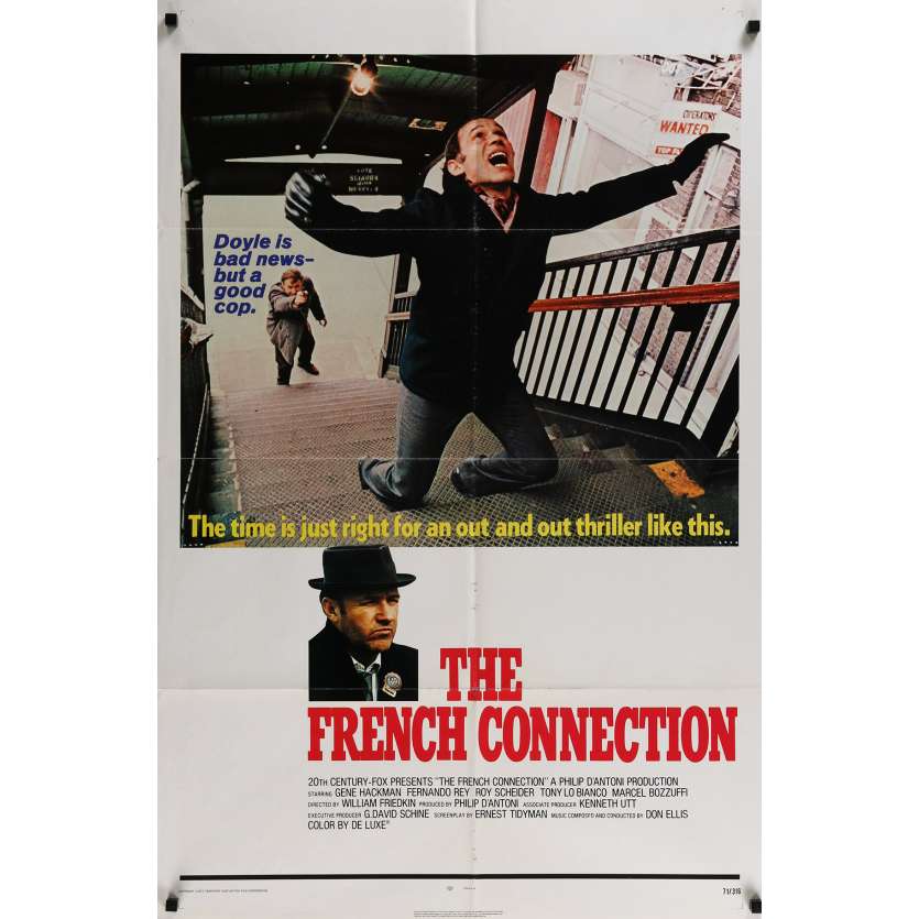 FRENCH CONNECTION Affiche de film - 69x104 cm. - 1971 - Gene Hackman, William Friedkin