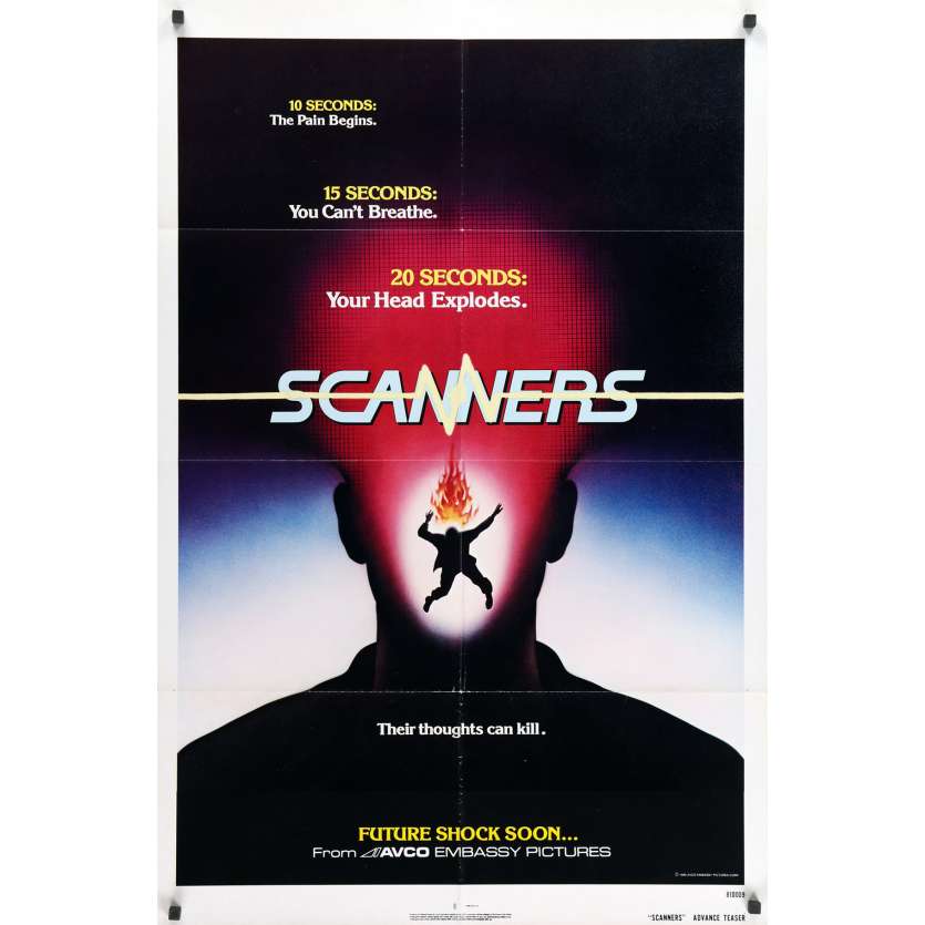 SCANNERS Affiche de film - 69x104 cm. - 1981 - Patrick McGoohan, David Cronenberg