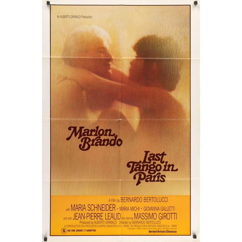 LAST TANGO IN PARIS Original Movie Poster - 27x41 in. - 1972 - Bernardo Bertolucci, Marlon Brando