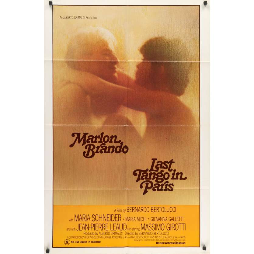 LAST TANGO IN PARIS Original Movie Poster  - 27x41 in. - 1972 - Bernardo Bertolucci, Marlon Brando
