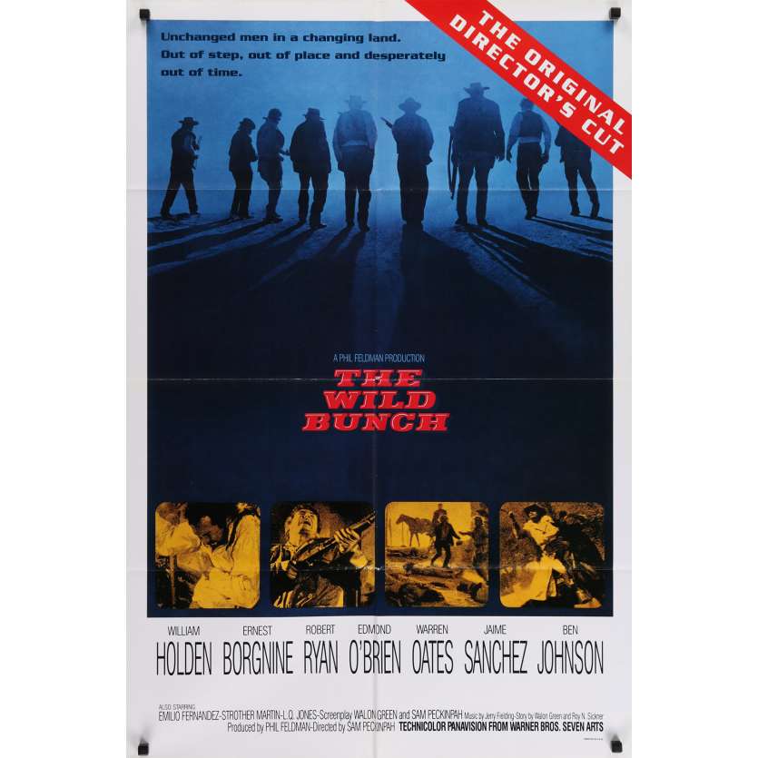 THE WILD BUNCH Original Movie Poster  - 27x41 in. - R1990 - Sam Peckinpah, Robert Ryan
