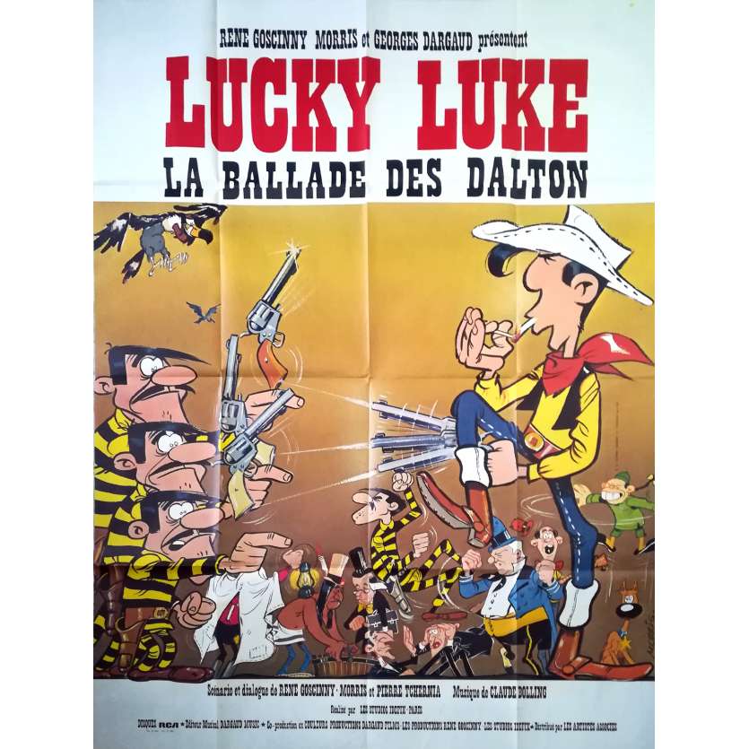 LUCKY LUKE, BALLAD OF THE DALTONS Original Movie Poster - 47x63 in. - 1978 - René Goscinny, Roger Carel