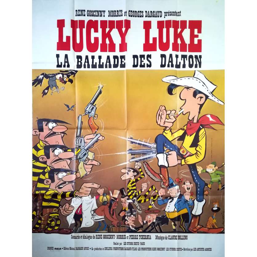LUCKY LUKE, BALLAD OF THE DALTONS Original Movie Poster  - 47x63 in. - 1978 - René Goscinny, Roger Carel