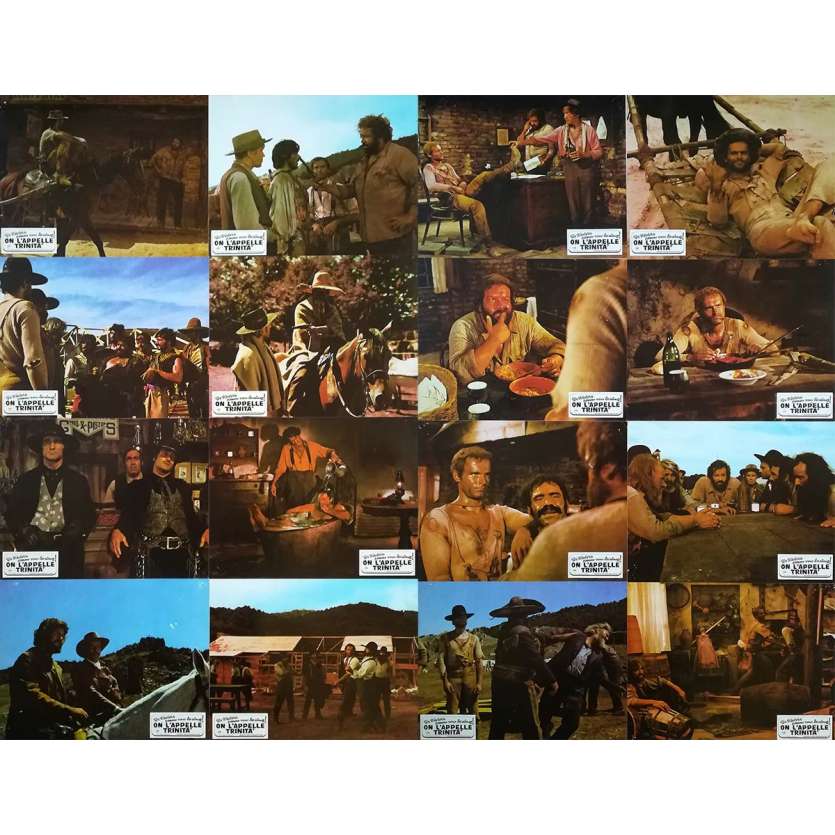 THEY CALL ME TRINITY Original Lobby Cards x16 - 9x12 in. - 1970 - Enzo Barboni, Terence Hill, Bud Spencer