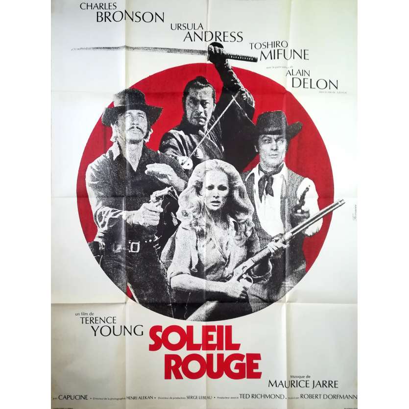 SOLEIL ROUGE Affiche de film - 120x160 cm. - 1971 - Alain Delon, Terence Young