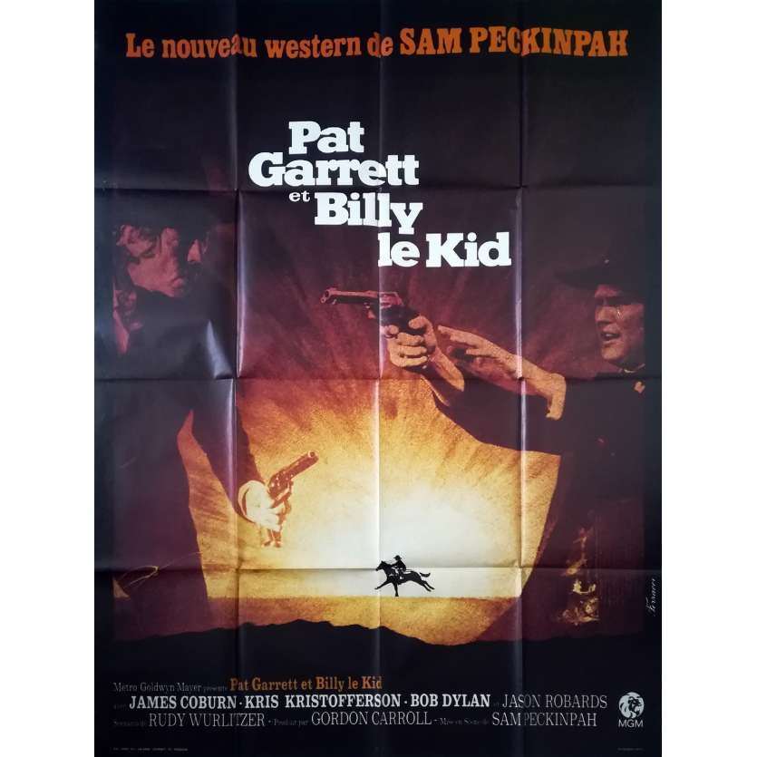 PAT GARRET AND BILLY THE KID Original Movie Poster  - 47x63 in. - 1973 - Sam Peckinpah, Bob Dylan