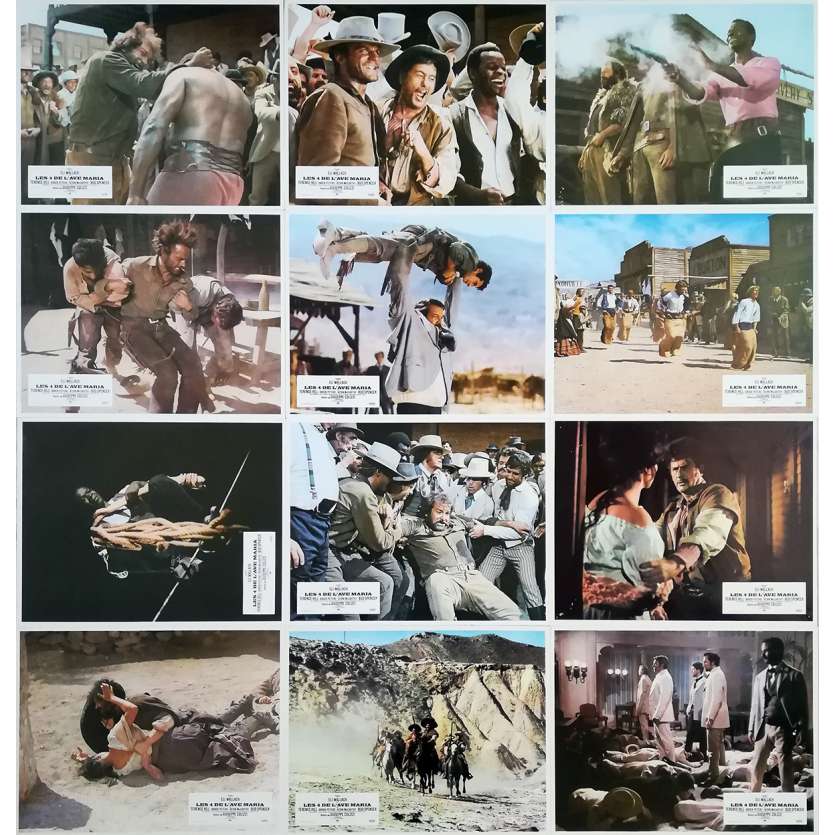 ACE HIGH Original Lobby Cards x12 - 9x12 in. - 1968 - Giuleppe Colizzi, Terence Hill, Bud Spencer