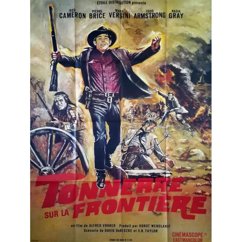 TONNERRE SUR LA FRONTIERE Affiche de film - 120x160 cm. - 1966 - Pierre Brice, Alfred Vohrer