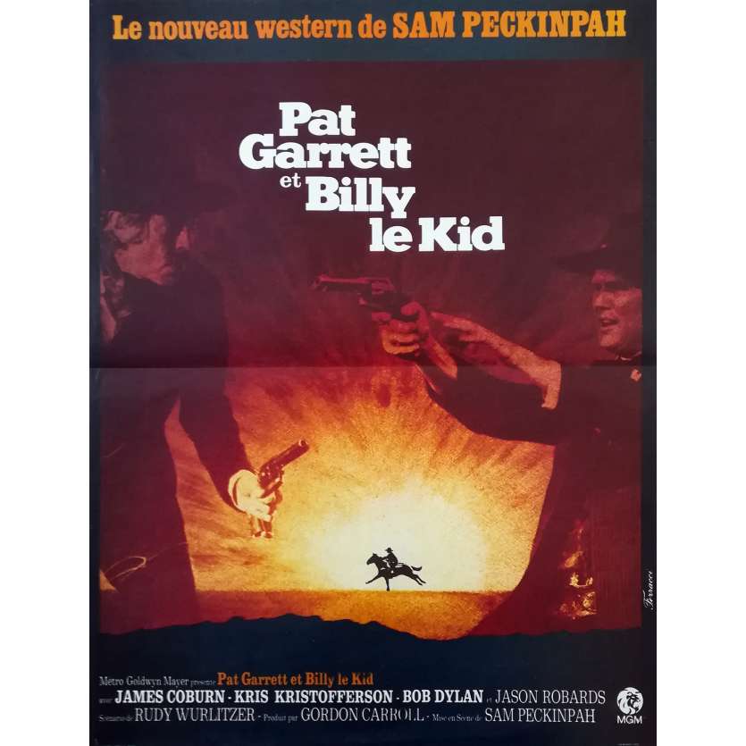 PAT GARRETT ET BILLY LE KID Affiche de film - 40x60 cm. - 1973 - Bob Dylan, Sam Peckinpah