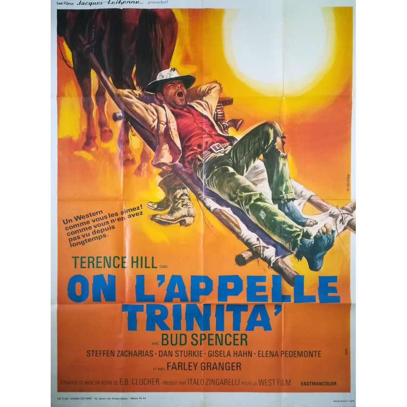 ON L'APPELLE TRINITA Affiche de film - 120x160 cm. - R1980 - Terence Hill, Bud Spencer, Enzo Barboni