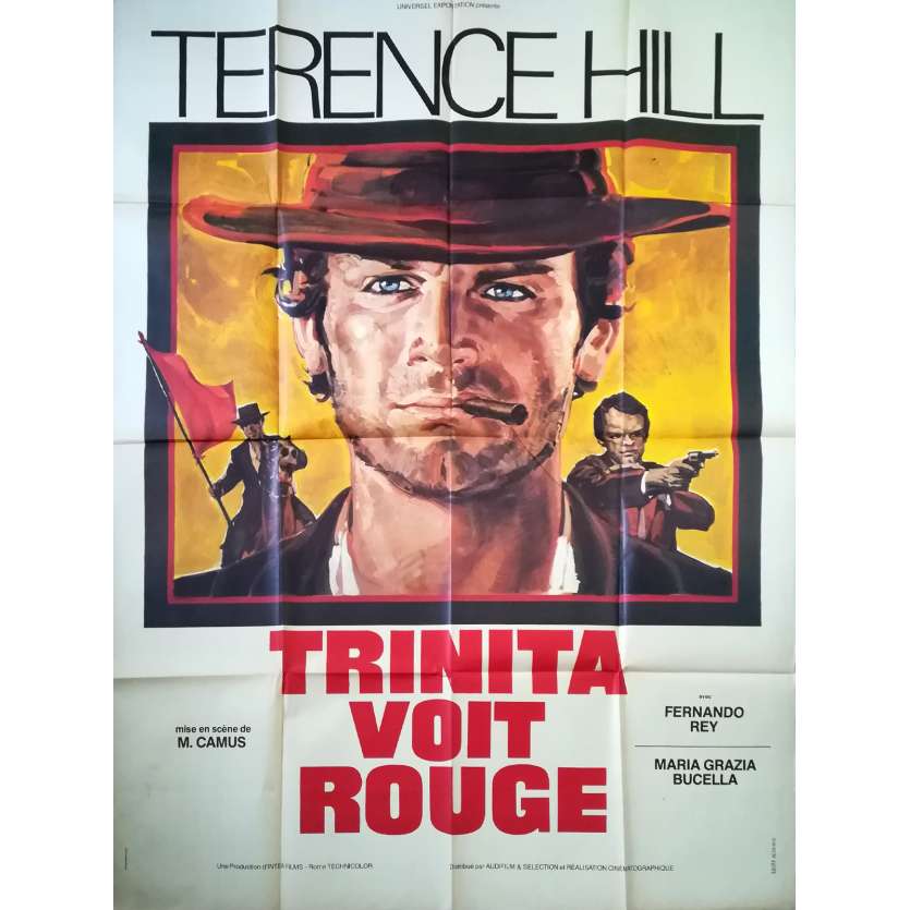 TRINITA VOIT ROUGE Affiche de film - 120x160 cm. - 1970 - Terence Hill, Mario Camus