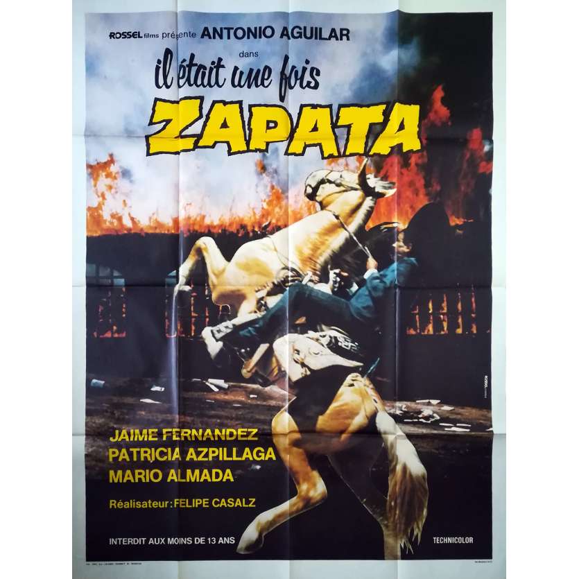 EMILIANO ZAPATA Original Movie Poster  - 47x63 in. - 1970 - Felipe Cazals, Antonio Aguilar