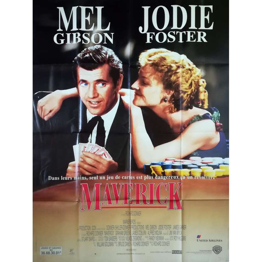 MAVERICK Original Movie Poster  - 47x63 in. - 1994 - Richard Donner, Mel Gibson