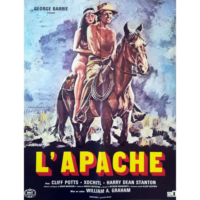 L'APACHE Affiche de film  - 60x80 cm. - 1972 - Cliff Potts, William A. Graham