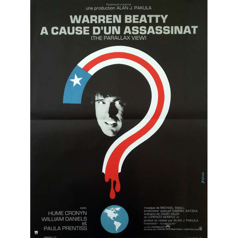 THE PARALLAX VIEW Original Movie Poster  - 15x21 in. - 1974 - Alan J. Pakula, Warren Beatty