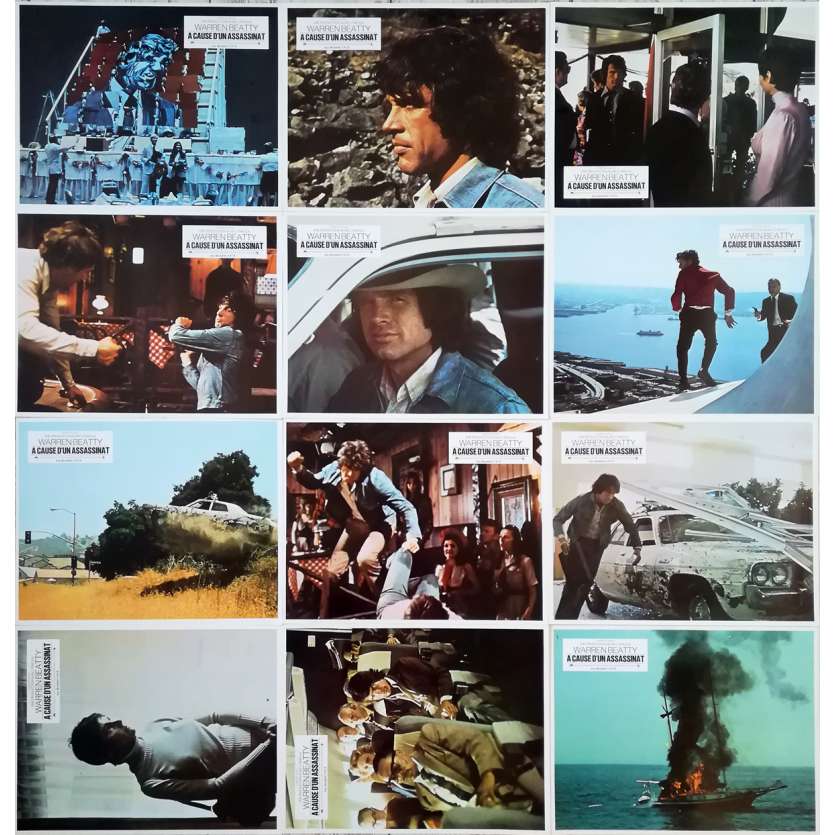 THE PARALLAX VIEW Original Lobby Cards x12 - 9x12 in. - 1974 - Alan J. Pakula, Warren Beatty