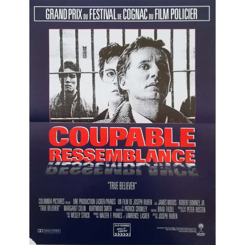 COUPABLE RESSEMBLANCE Affiche de film - 40x60 cm. - 1989 - Robert Downey Jr, Joseph Ruben