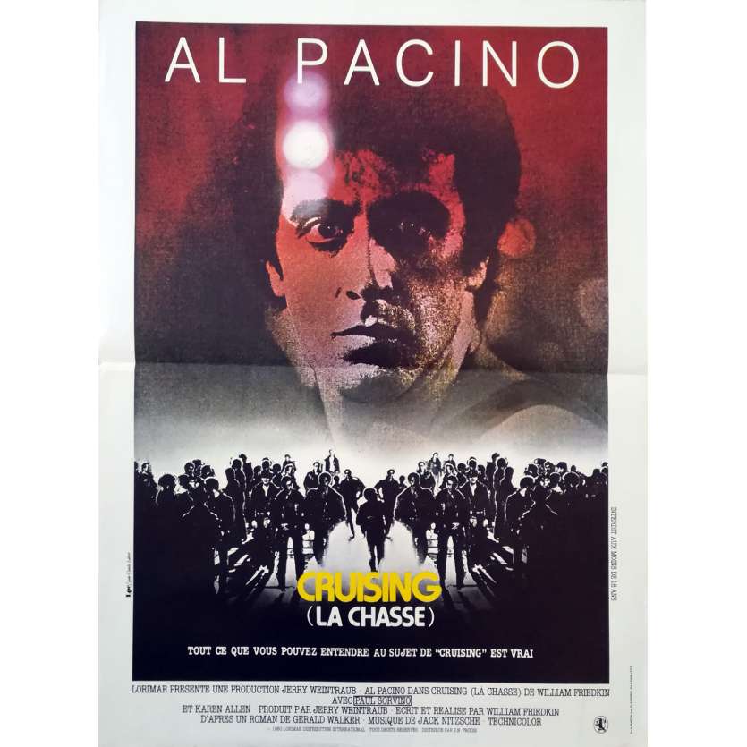 CRUISING LA CHASSE Affiche de film  - 40x60 cm. - 1980 - Al Pacino, William Friedkin