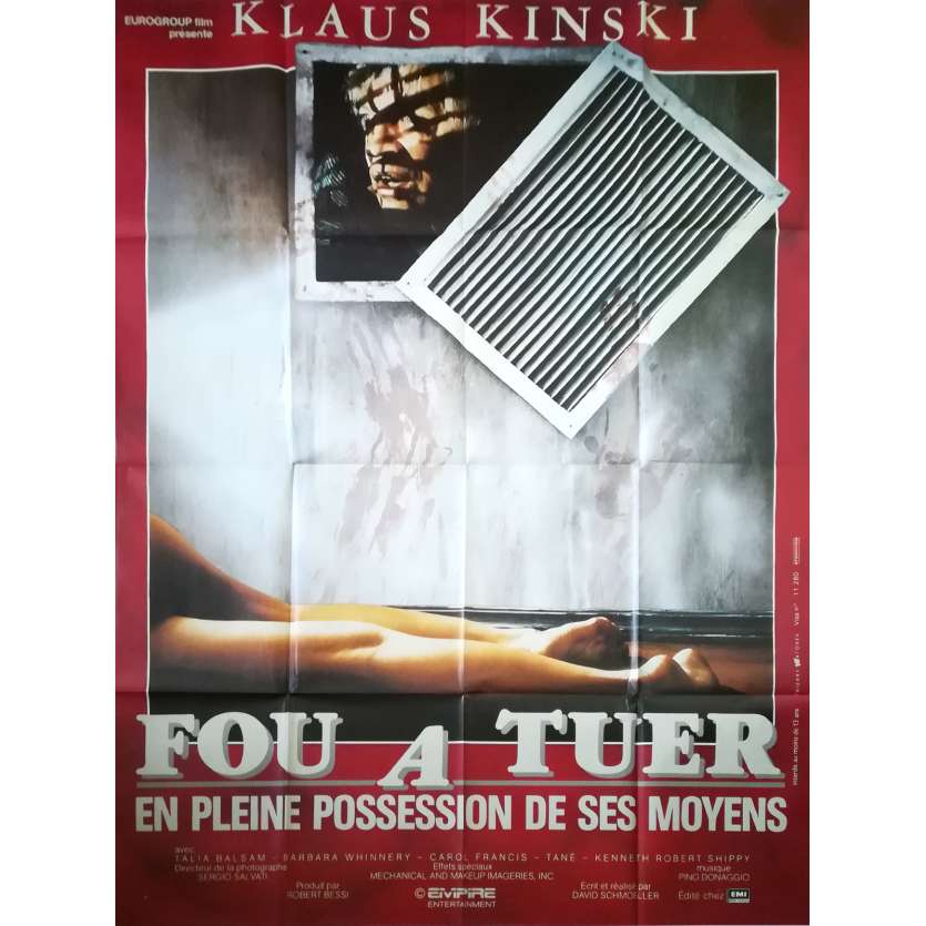 CRAWLSPACE Original Movie Poster - 47x63 in. - 1986 - David Schmoeller , Klaus Kinski