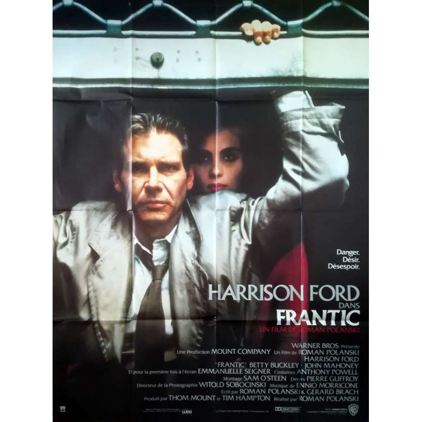 FRANTIC Affiche de film - 120x160 cm. - 1988 - Harrison Ford, Roman Polanski