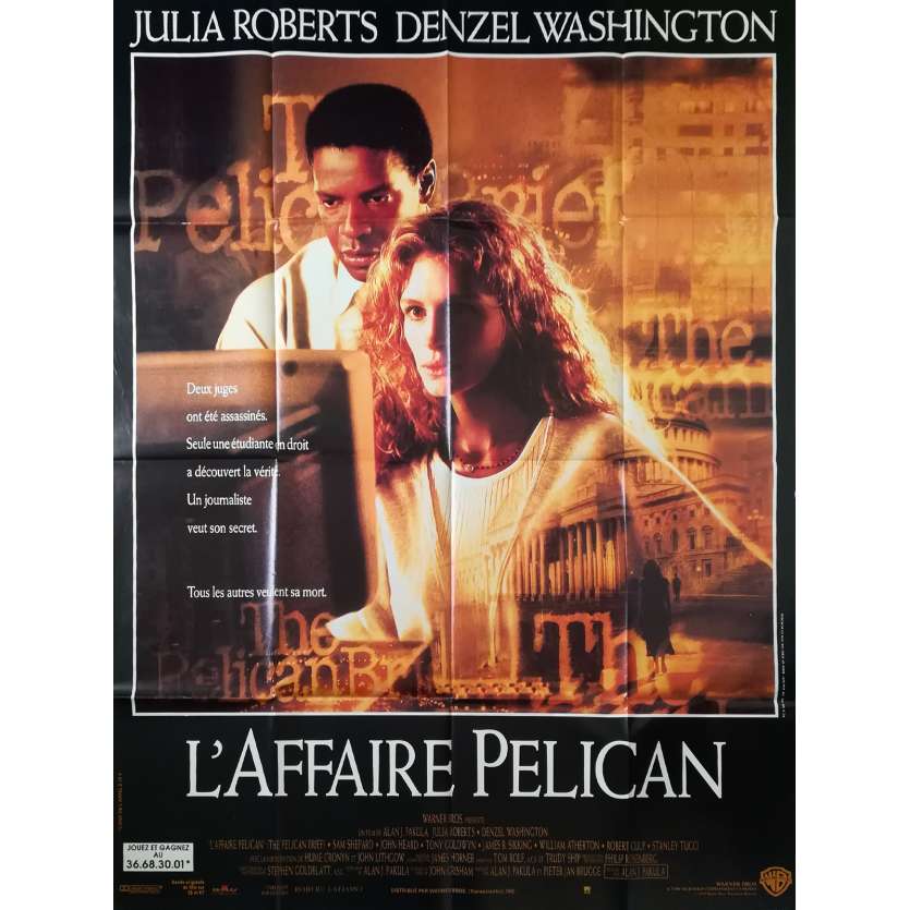 L'AFFAIRE PELICAN Affiche de film  - 120x160 cm. - 1993 - Julia Roberts, Alan J. Pakula